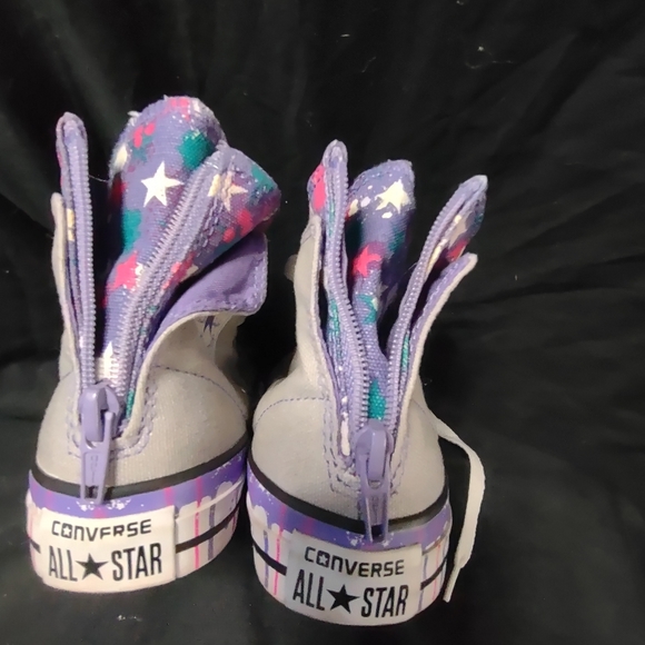 Converse Paint Drip & Stars Back Zip 645160F Junior Size US 6 UK 5.5 EUR 38.5 - Picture 3 of 5
